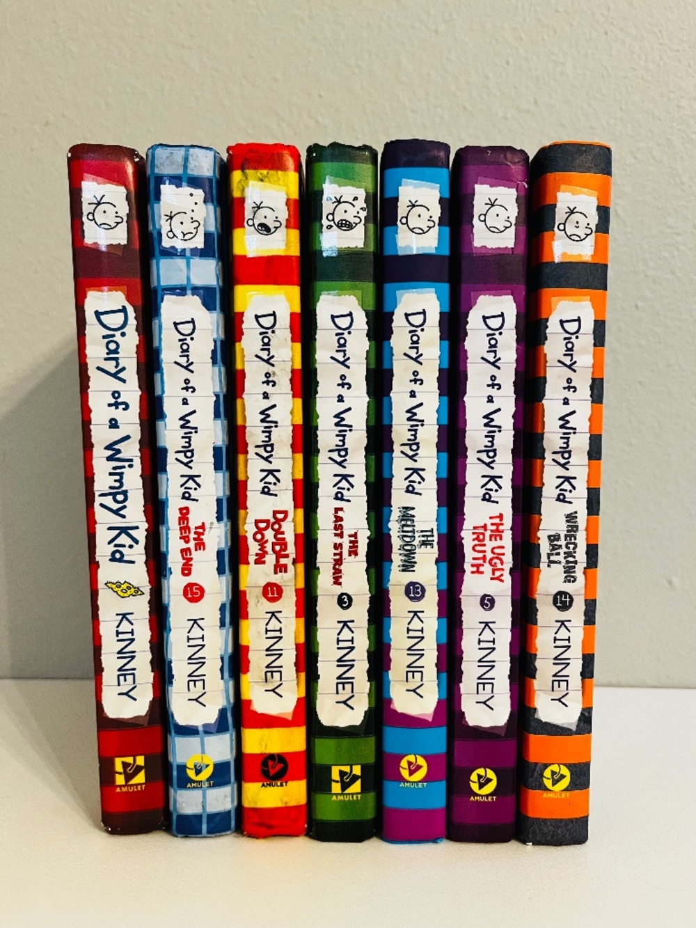 Diary of a Wimpy Kid Hard Cover Books by Kinney Lot of 7 Books READ